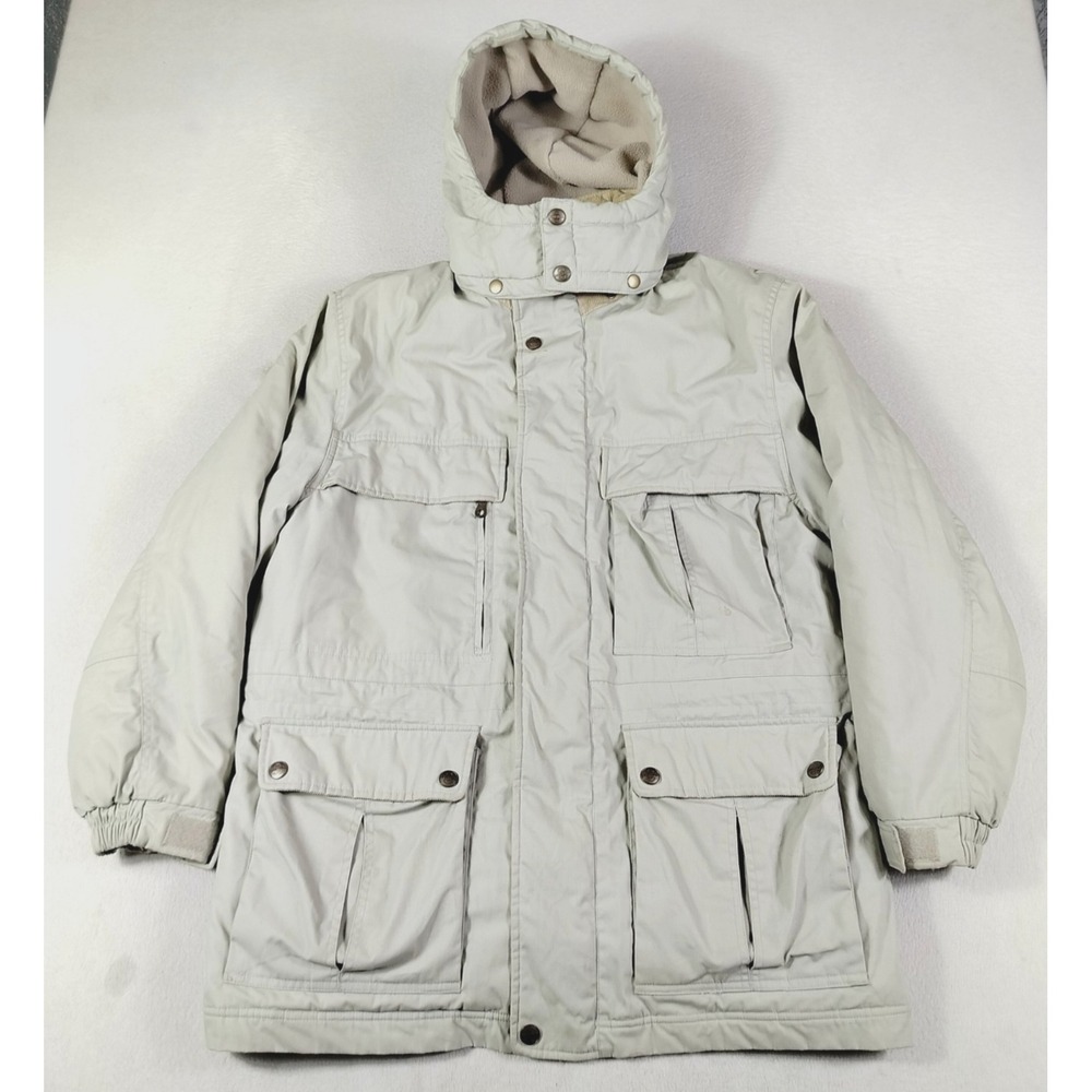 Pacific Trail Jacket Mens M Beige Cold Weather Hooded Fleece Lined Parka Winter
